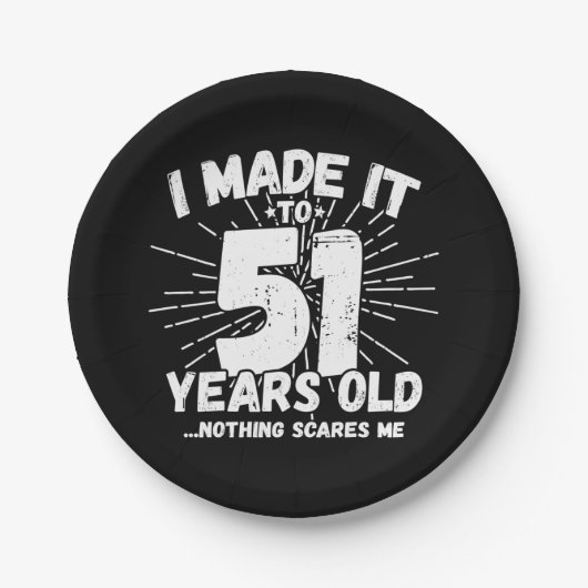 51 Jaar Oud Sarcastisch Meme Grappig 51e Verjaarda Papieren Bordje (Voorkant)
