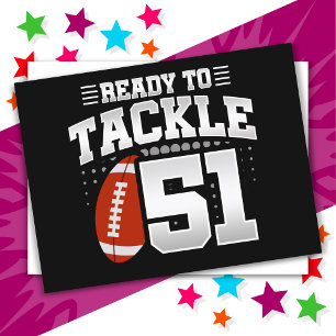 51 Jaar Oud Tackle Football Party 51ste Verjaardag Briefkaart