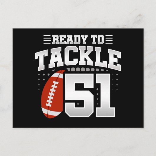 51 Jaar Oud Tackle Voetbal Feestje 51e Verjaardag Briefkaart (Voorkant)