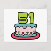 51 jaar oude Birthday Cake Briefkaart (Voorkant)