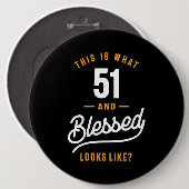 51 jaar oude bruistocht ronde button 6,0 cm (Voorkant /achterkant)