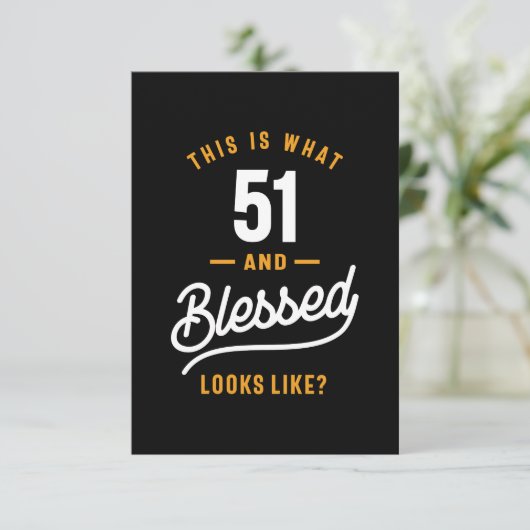 51 jaar oude bruistocht RSVP kaartje (Staand voorkant)