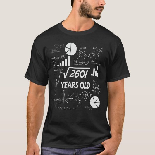 51 jaar oude dagelijkse Wiskunde leraar 51e verjaa T-shirt (Voorkant)