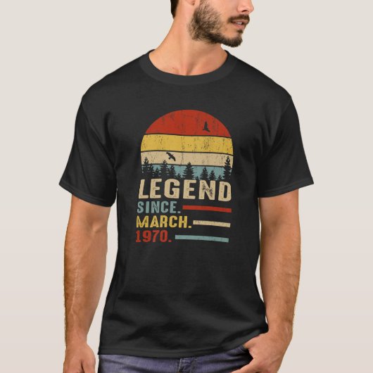 51 jaar oude Retro Birthday Gift Legend sinds maar T-shirt (Voorkant)