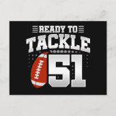 51 Jaar Oude Tackle Voetbal Feest 51e Verjaardag Briefkaart (Voorkant)