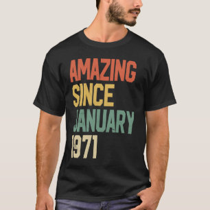 51 jaar oude verbluffing sinds januari 1971 51ste t-shirt