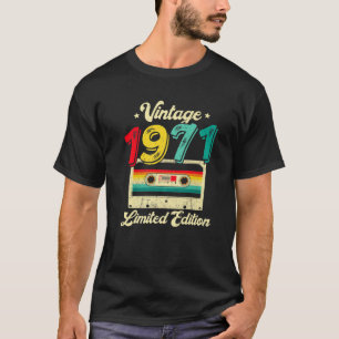 51 jaar Oude Vintage 1971 Cassettebandje 51St. T-shirt