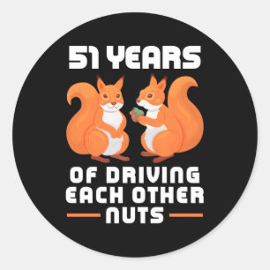 51 jaar rijden elkaar noten beste vriend ronde sticker