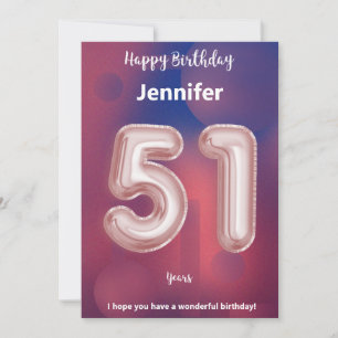51-jarige Happy Birthday-kaart