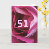 51-jarige verjaardag Feminine-Roos-groet Kaart (Gele Bloem)