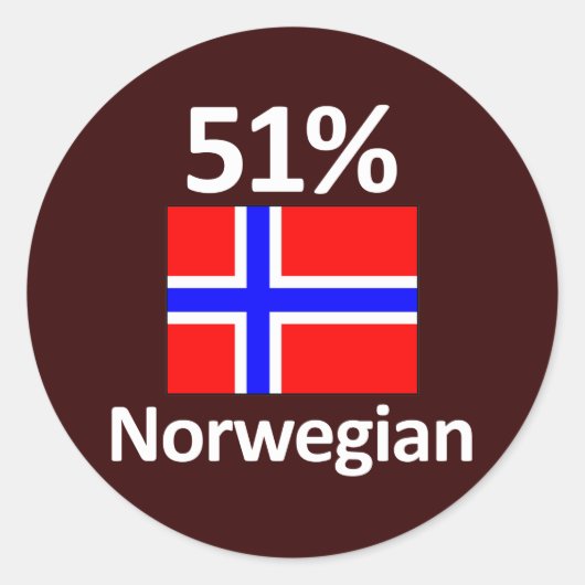 51% Noors Ronde Sticker (Voorkant)