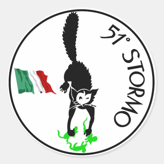 51 stormweer, Italiaanse luchtmacht Ronde Sticker (Voorkant)