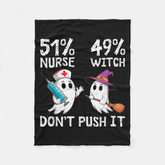 51% verpleegster 49% heks, dring het niet fleece deken (Voorkant)