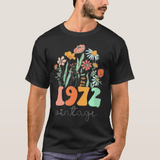 51 Years Old 1972 51St Women Birthday Wildflower T-shirt