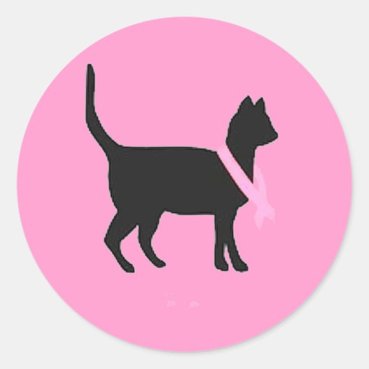 51b88 zwarte kattenroze borstkanker veroorzaakt ronde sticker (Voorkant)