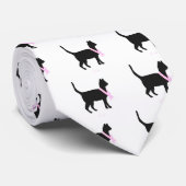 51b88 zwarte kattenroze borstkanker veroorzaakt stropdas (Opgerold)