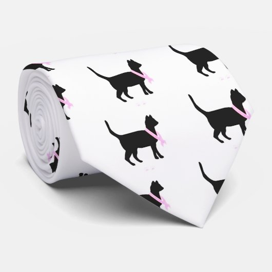 51b88 zwarte kattenroze borstkanker veroorzaakt stropdas (Opgerold)