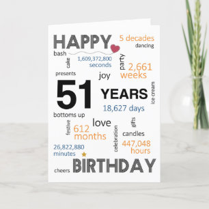 51e Birthday Kaart