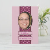 51e Birthday Party Invitation Afbeelding and Name Kaart (Staand voorkant)