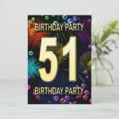 51e 'Birthday'-wedstrijd - vuurwerk bellen Kaart (Staand voorkant)