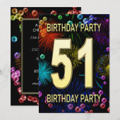 51e 'Birthday'-wedstrijd - vuurwerk bellen Kaart (Voorkant / Achterkant)