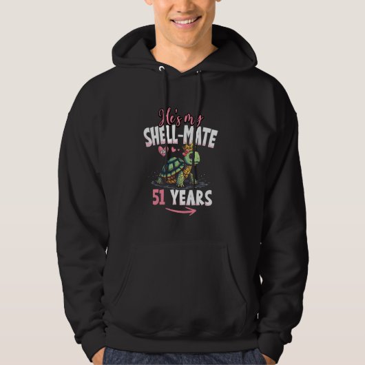 51e bruiloft Jubileum 51 jaar paar Ze is mijn Hoodie (Voorkant)
