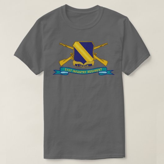 51e Infanterieregiment DUI w BR Ribbon X T-shirt (Design voorkant)