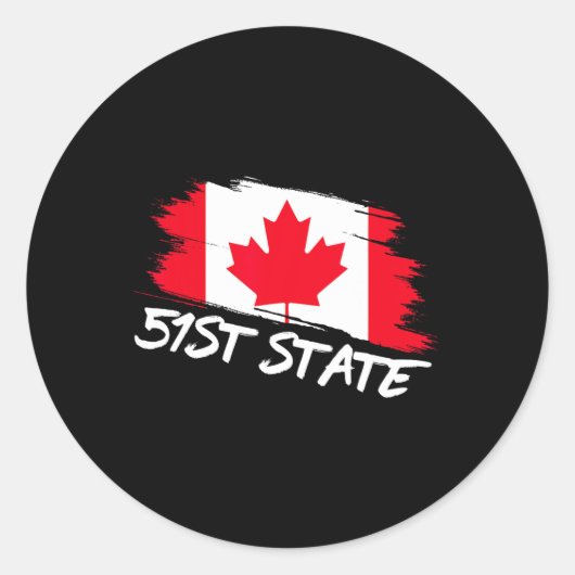 51e staat Canada 51 meme grappig Trump Ronde Sticker (Voorkant)