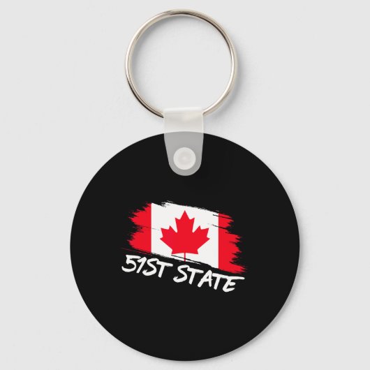 51e staat Canada 51 meme grappig Trump Sleutelhanger (Voorkant)