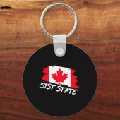 51e staat Canada 51 meme grappig Trump Sleutelhanger (Voorkant)