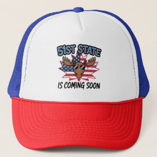 51e Staat Cool Moose USA Vlag Politieke Humor Trucker Pet
