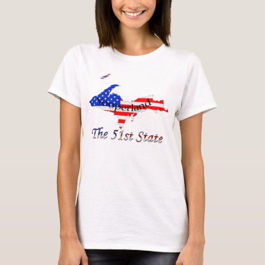 51e staat Patriotic Upper Peninsula Yooperland T-shirt (Voorkant)