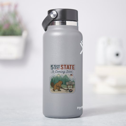 51e State Beaver Hockey Canada Verenigde Staten Vl Sticker (HydroFlask)