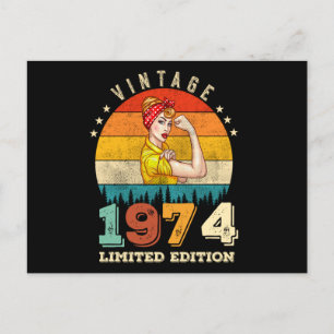 51e Verjaardag 1974 Vintage 51ste Verjaardag Vrouw Briefkaart