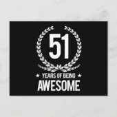 51e verjaardag (51 jaar Geweldige) Briefkaart (Voorkant)