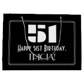 51e verjaardag ~ Art Deco geïnspireerd look "51" + Groot Cadeauzakje (Achterkant)