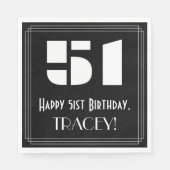 51e verjaardag: Art Deco geïnspireerd look "51" +  Servet (Voorkant)