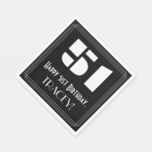 51e verjaardag: Art Deco geïnspireerd look "51" +  Servet (Hoek)