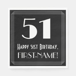 51e verjaardag ~ Art Deco geïnspireerd look "51",  Servet