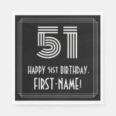 51e verjaardag: Art Deco geïnspireerd look "51" + Servet (Voorkant)