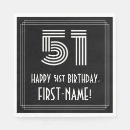 51e verjaardag: Art Deco geïnspireerd look "51" +  Servet