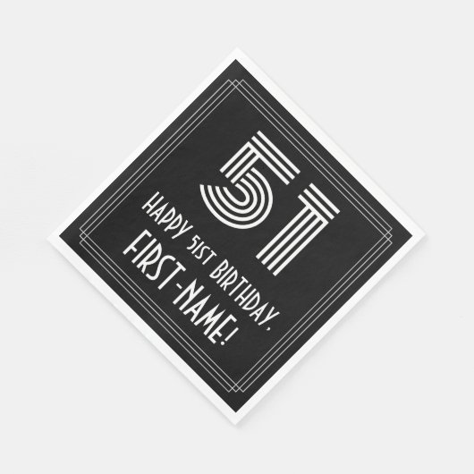 51e verjaardag: Art Deco geïnspireerd look "51" + Servet (Hoek)