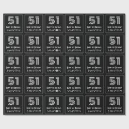 51e verjaardag: Art Deco geïnspireerd look "51" w  Cadeaupapier