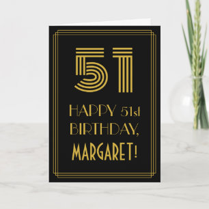 51e verjaardag: Art Deco geïnspireerde look "51" & Kaart