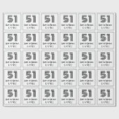 51e verjaardag: Art Deco geïnspireerde stijl "51"  Cadeaupapier (Vlak)