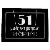 51e verjaardag: Art Deco geïnspireerde stijl "51", Groot Cadeauzakje (Achterkant)