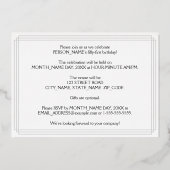 51e verjaardag — Art Deco look "51" + Naam Folie Uitnodiging (Achterkant)