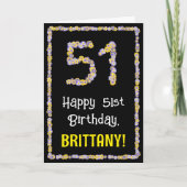 51e Verjaardag: Bloem Bloemen Nummer, Aangepaste N Kaart (Voorkant)