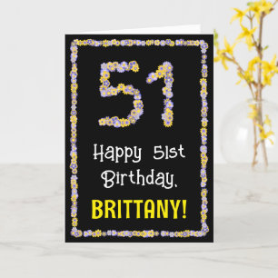 51e Verjaardag: Bloem Bloemen Nummer, Aangepaste N Kaart