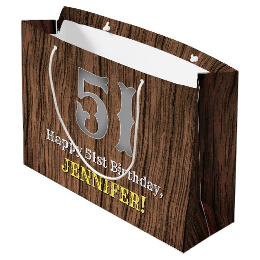 51e verjaardag: Country Western geïnspireerd uiter Groot Cadeauzakje (Achterkant Gekanteld)